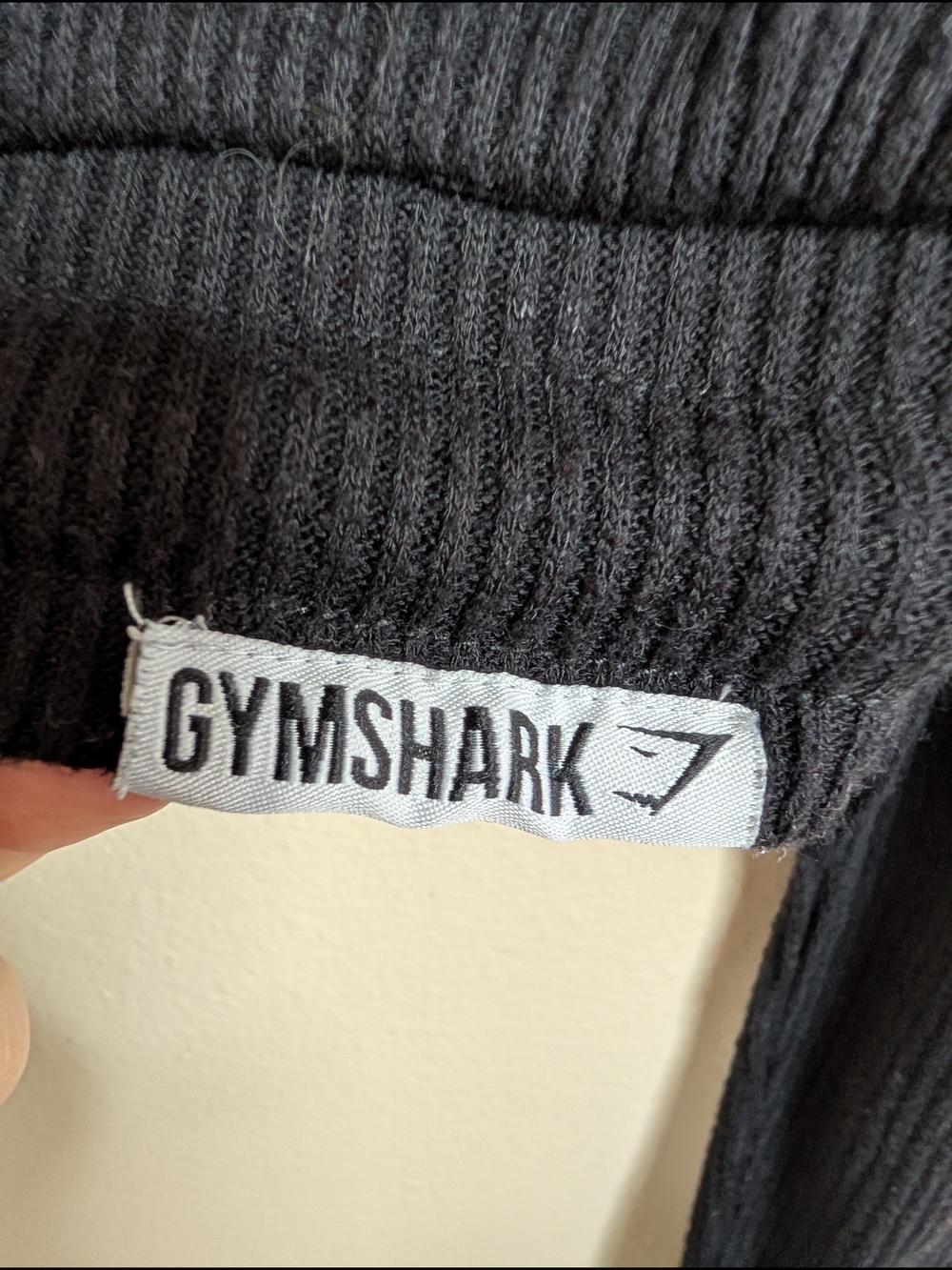 Gymshark‎ Ribbed Crop Top S Black Long Sleeve Drawstring Hem Athletic - Picture 3 of 6